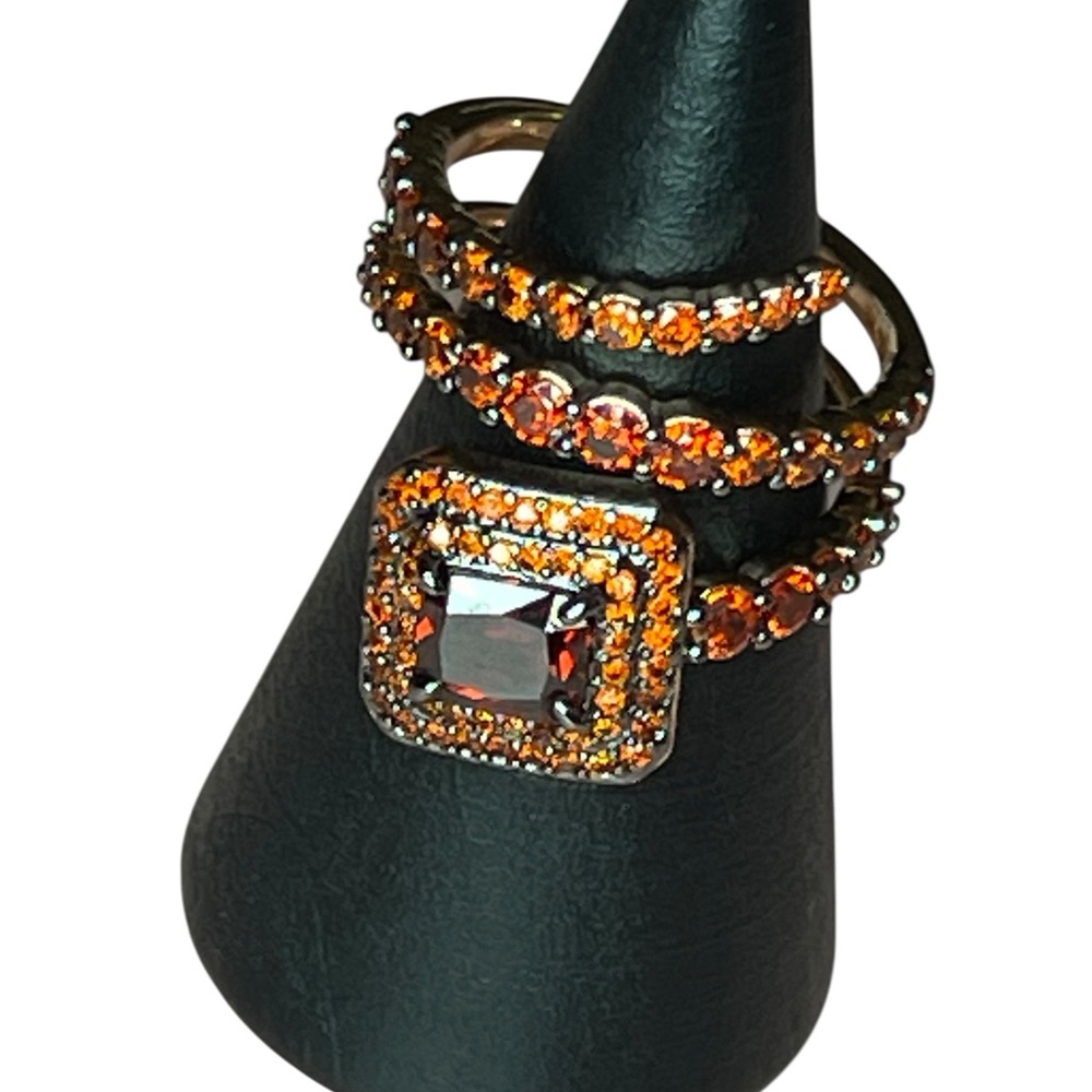 Rose Gold and Orange Gemstone Ring